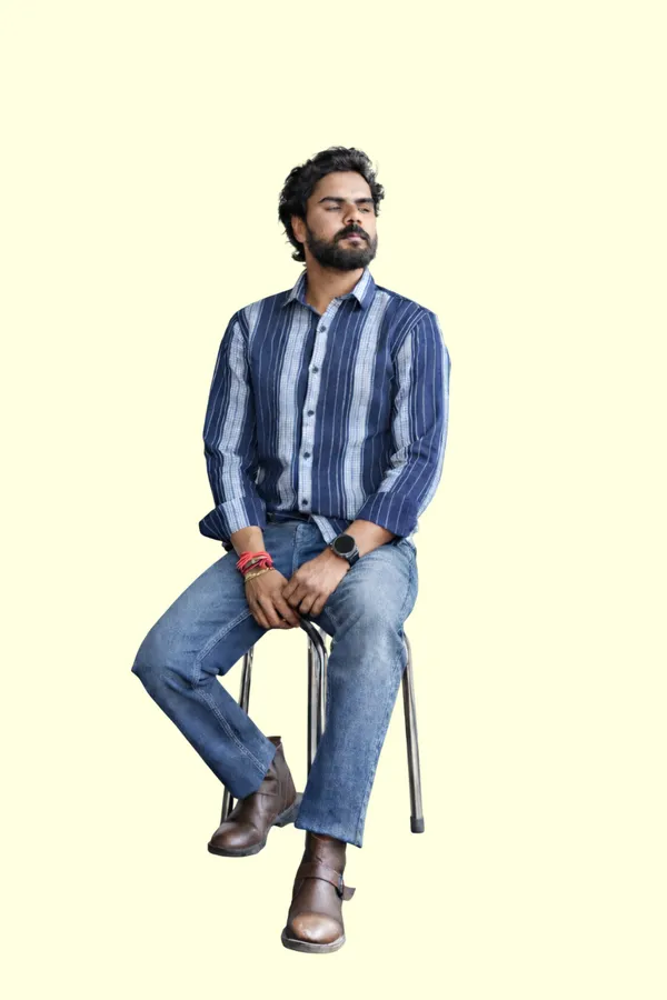 Blue_And_White_Cotton_Blend_Shirt_For_Men