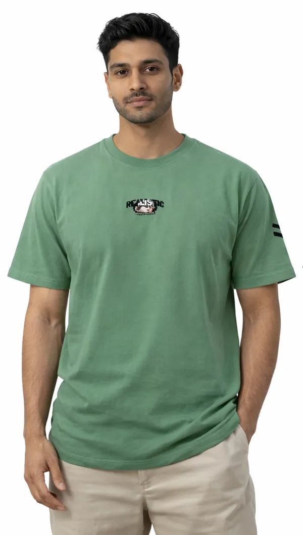 Men's_Olive_Green_Porsche_Print_Down_Shoulder_Cotton_Tshirt