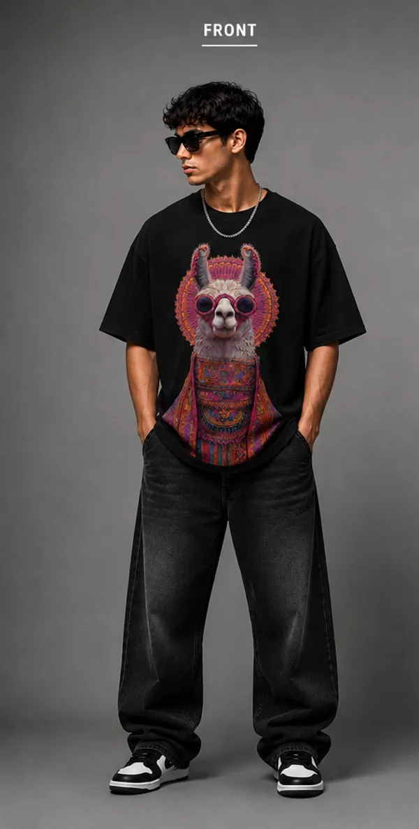 5_IGUANAS_Psychedelic_Llama_Oversized_T-Shirt