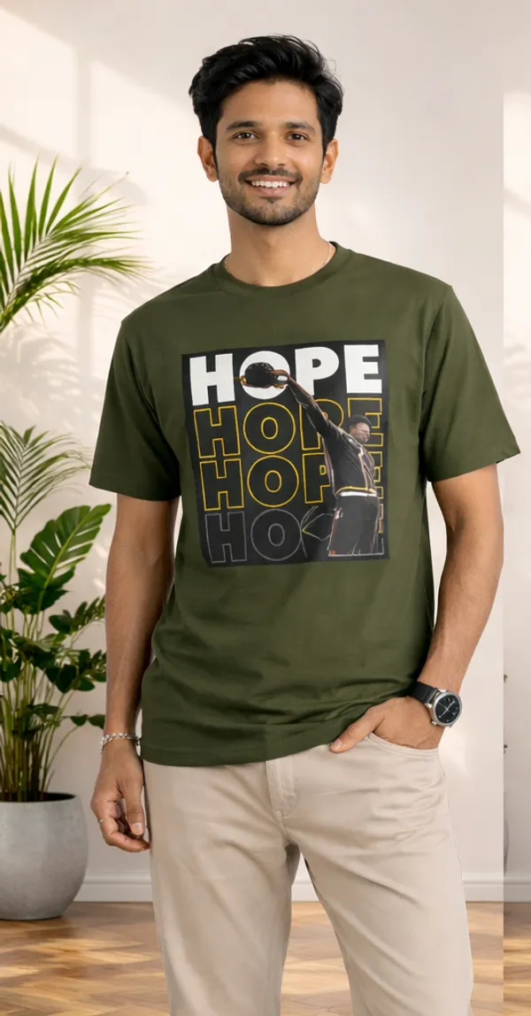 Green_Cotton_Blend_T_Shirt_For_Men