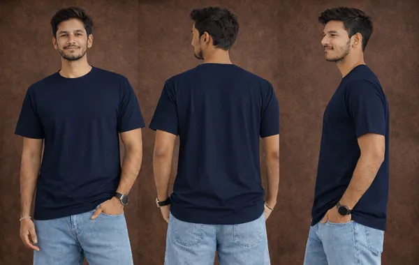 Blue_Cotton_Blend_T_Shirt_For_Men