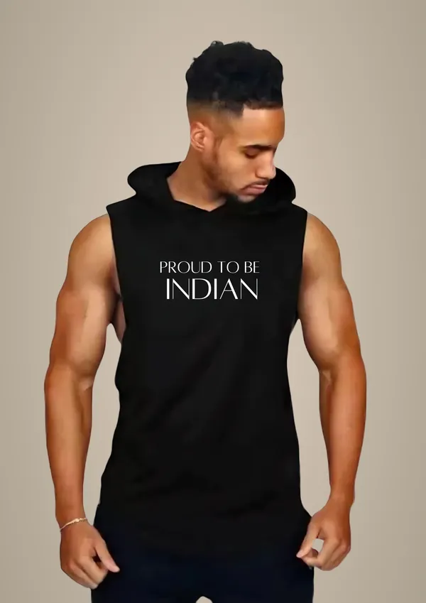 Black_Trendy_Hood_Sports/Gym_T-Shirt_For_Men