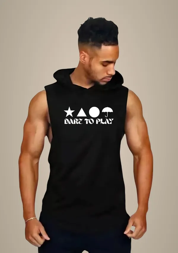 Black_Trendy_Hood_Sports/Gym_T-Shirt_For_Men
