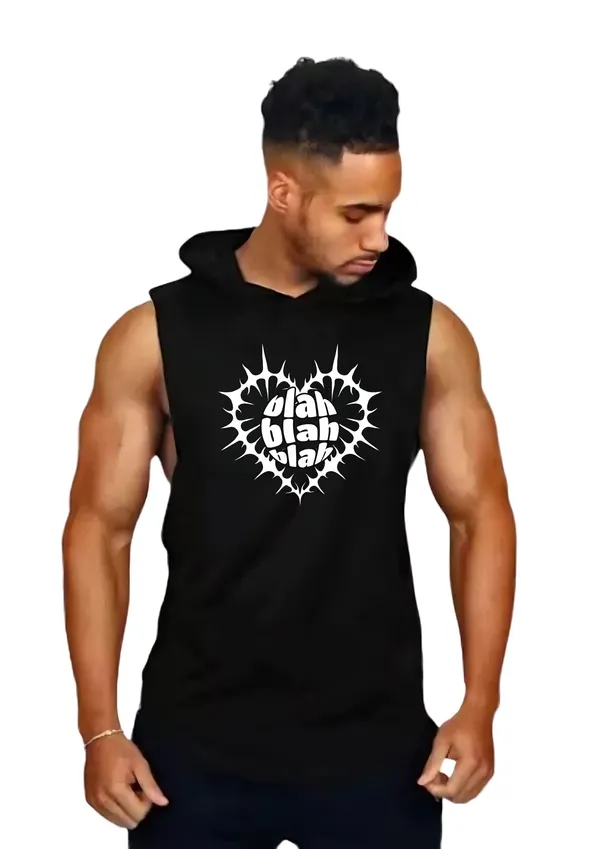 Black_Trendy_Hood_Sports/Gym_T-Shirt_For_Men