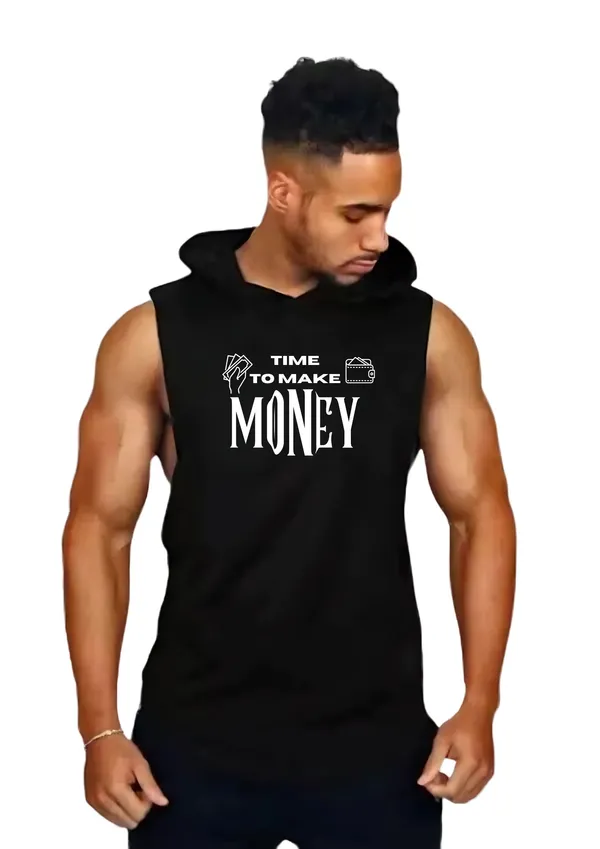Black_Trendy_Hood_Sports/Gym_T-Shirt_For_Men