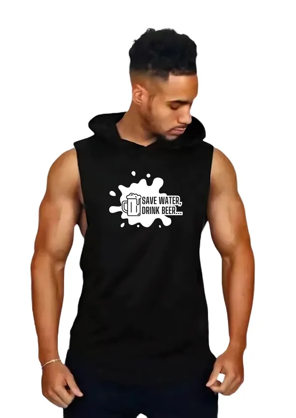 Black_Trendy_Hood_Sports/Gym_T-Shirt_For_Men