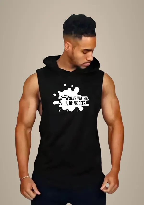 Black_Trendy_Hood_Sports/Gym_T-Shirt_For_Men