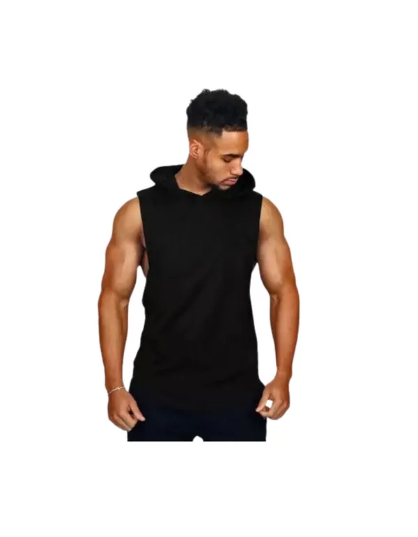 Black_Trendy_Hood_Sports/Gym_T-Shirt_For_Men
