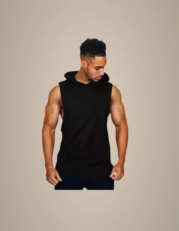 Black_Trendy_Hood_Sports/Gym_T-Shirt_For_Men