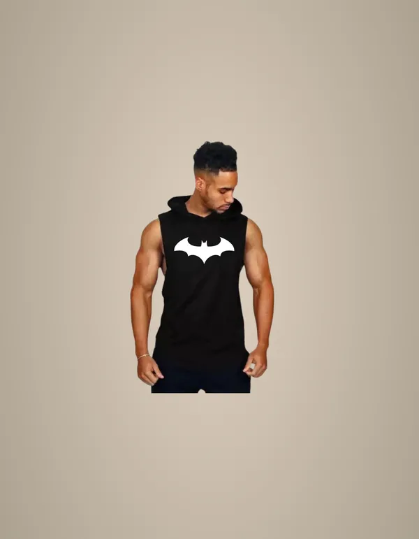 Black_Trendy_Hood_Sports/Gym_T-Shirt_For_Men
