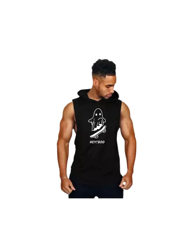 Black_Trendy_Hood_Sports/Gym_T-Shirt_For_Men