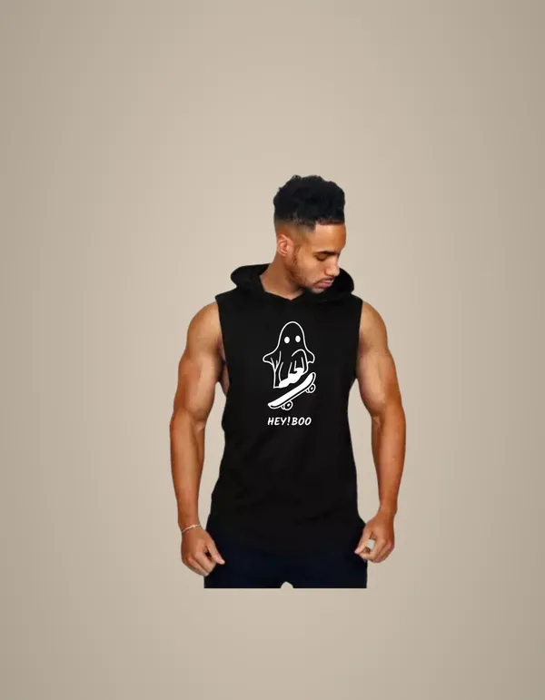 Black_Trendy_Hood_Sports/Gym_T-Shirt_For_Men
