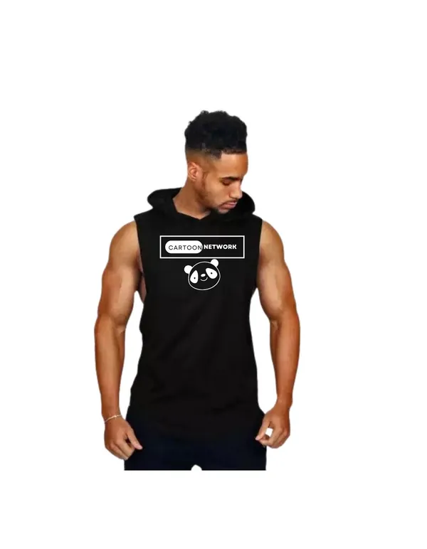 Black_Trendy_Hood_Sports/Gym_T-Shirt_For_Men