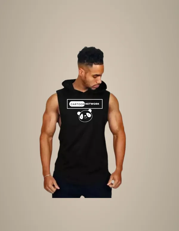 Black_Trendy_Hood_Sports/Gym_T-Shirt_For_Men