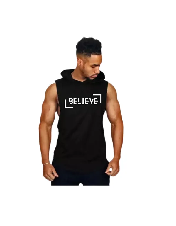 Black_Trendy_Hood_Sports/Gym_T-Shirt_For_Men