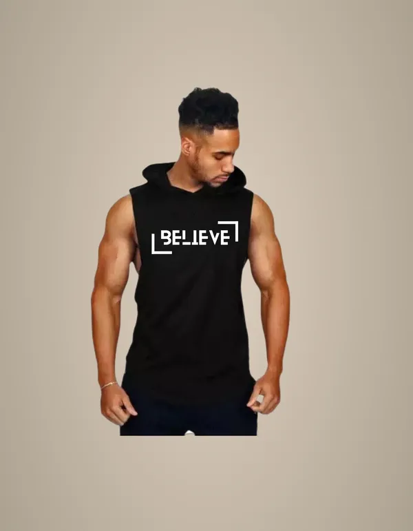Black_Trendy_Hood_Sports/Gym_T-Shirt_For_Men