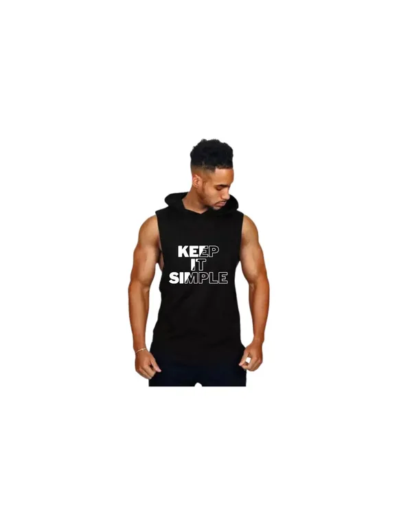 Black_Trendy_Hood_Sports/Gym_T-Shirt_For_Men
