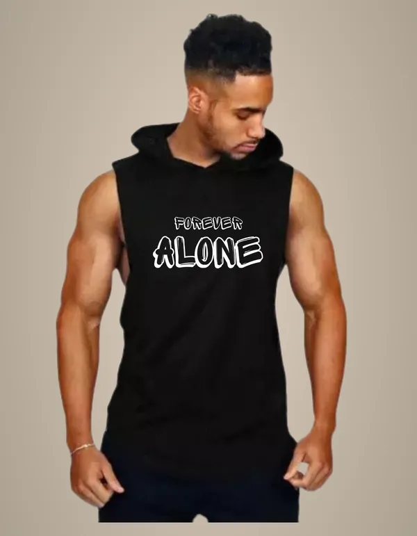 Black_Trendy_Hood_Sports/Gym_T-Shirt_For_Men