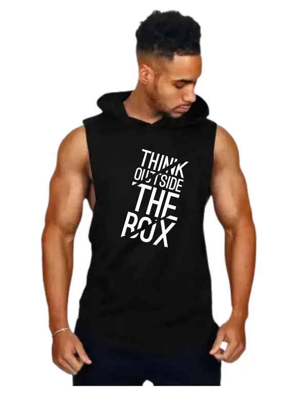 Black_Trendy_Hood_Sports/Gym_T-Shirt_For_Men