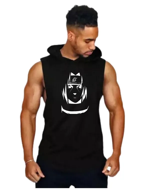 Black_Trendy_Hood_Sports/Gym_T-Shirt_For_Men