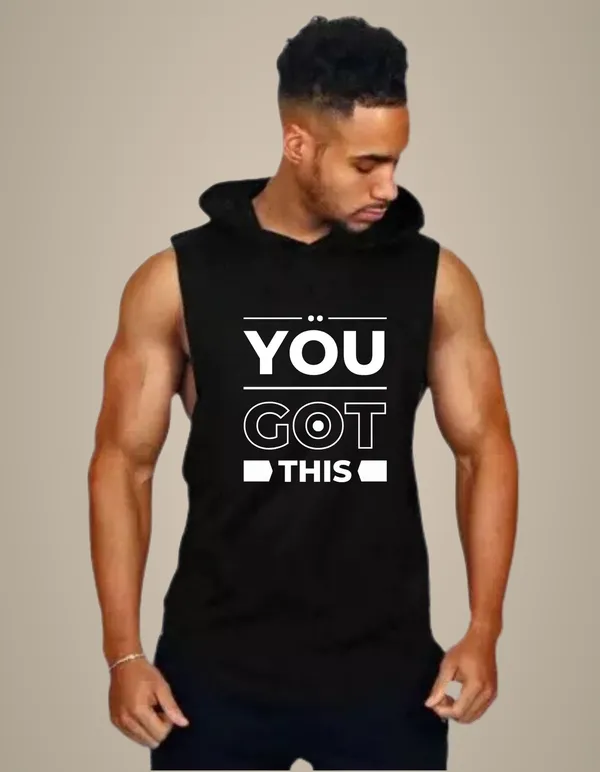 Black_Trendy_Hood_Sports/Gym_T-Shirt_For_Men