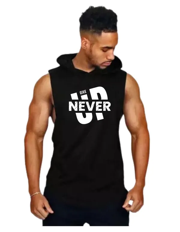 Black_Trendy_Hood_Sports/Gym_T-Shirt_For_Men