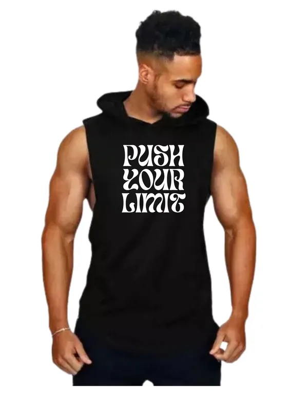 Black_Trendy_Hood_Sports/Gym_T-Shirt_For_Men