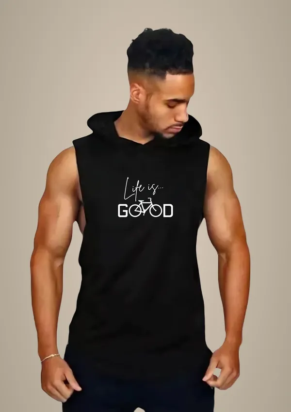Black_Trendy_Hood_Sports/Gym_T-Shirt_For_Men