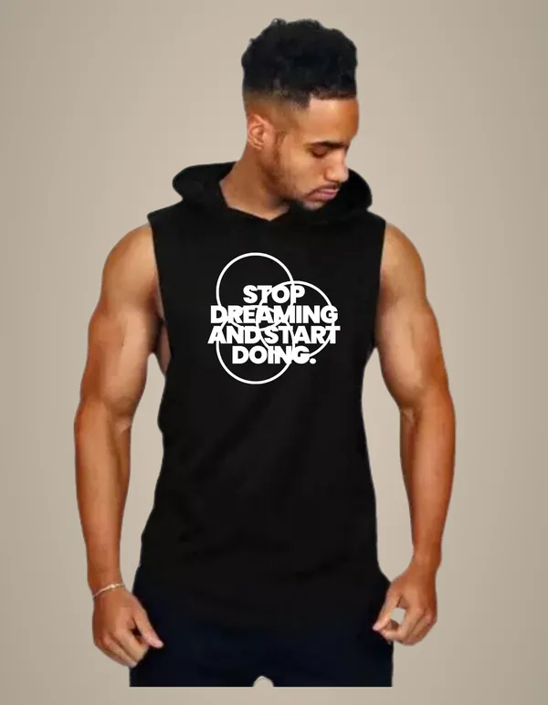 Black_Trendy_Hood_Sports/Gym_T-Shirt_For_Men