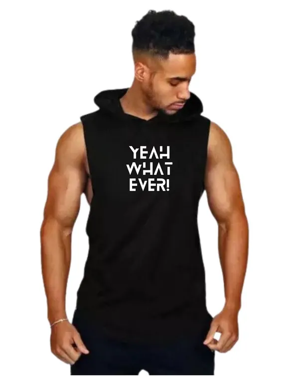 Black_Trendy_Hood_Sports/Gym_T-Shirt_For_Men