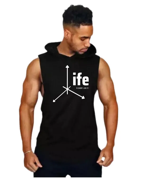 Black_Trendy_Hood_Sports/Gym_T-Shirt_For_Men