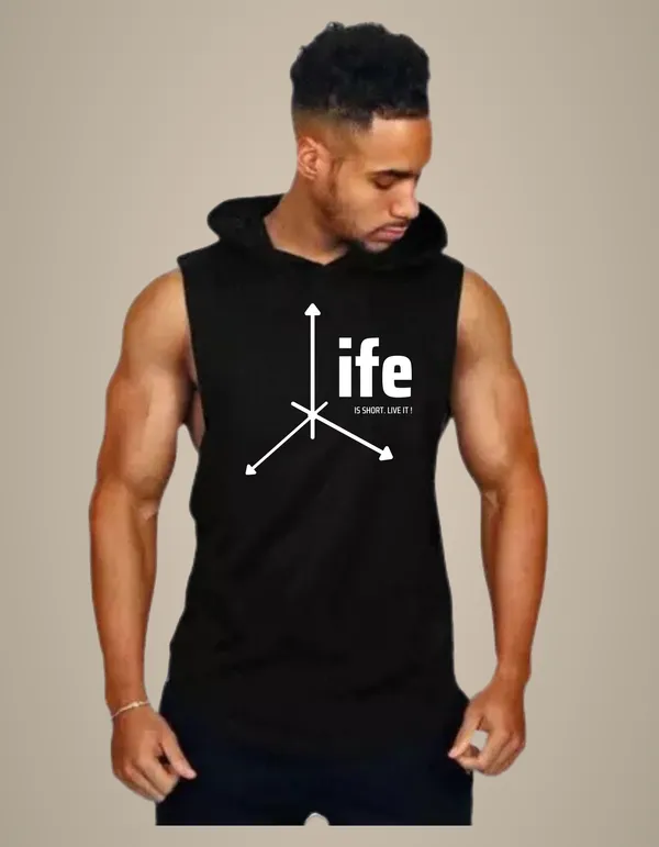 Black_Trendy_Hood_Sports/Gym_T-Shirt_For_Men
