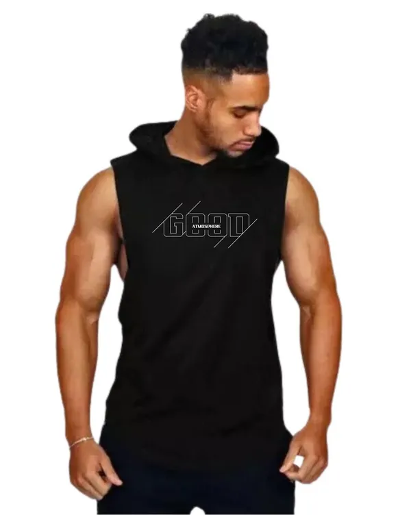 Black_Trendy_Hood_Sports/Gym_T-Shirt_For_Men