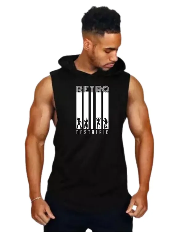 Black_Trendy_Hood_Sports/Gym_T-Shirt_For_Men