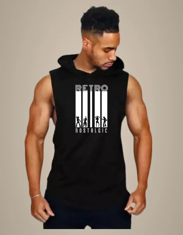 Black_Trendy_Hood_Sports/Gym_T-Shirt_For_Men