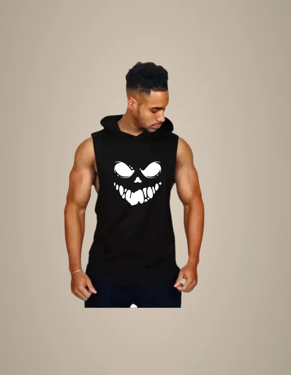 Black_Trendy_Hood_Sports/Gym_T-Shirt_For_Men