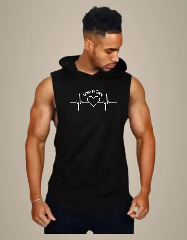 Black_Trendy_Hood_Sports/Gym_T-Shirt_For_Men