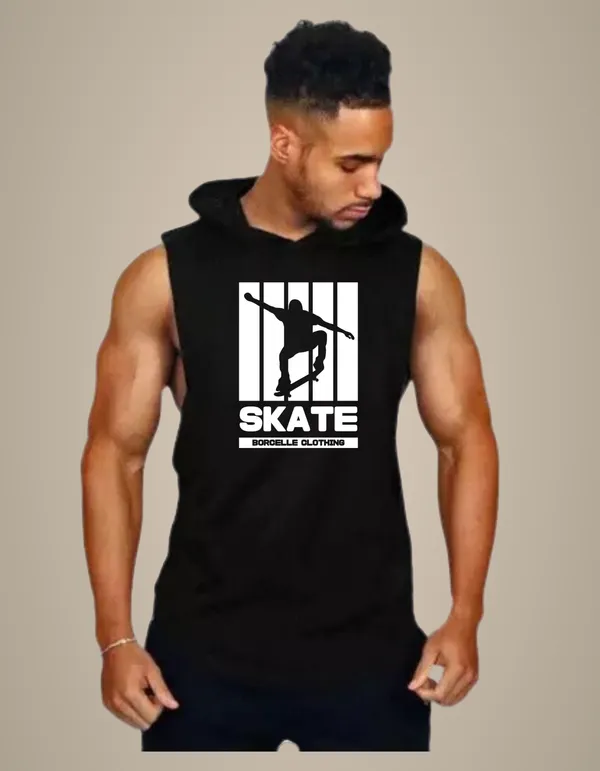 Black_Trendy_Hood_Sports/Gym_T-Shirt_For_Men