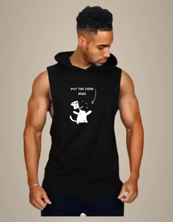 Black_Trendy_Hood_Sports/Gym_T-Shirt_For_Men