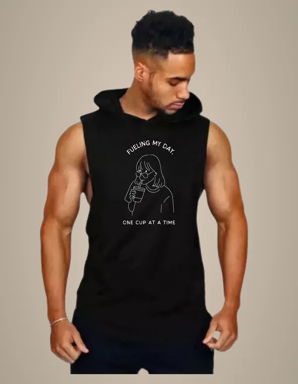 Black_Trendy_Hood_Sports/Gym_T-Shirt_For_Men