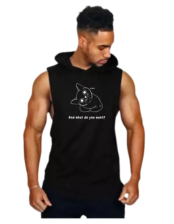 Black_Trendy_Hood_Sports/Gym_T-Shirt_For_Men