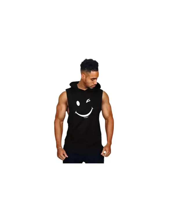 Black_Trendy_Hood_Sports/Gym_T-Shirt_For_Men