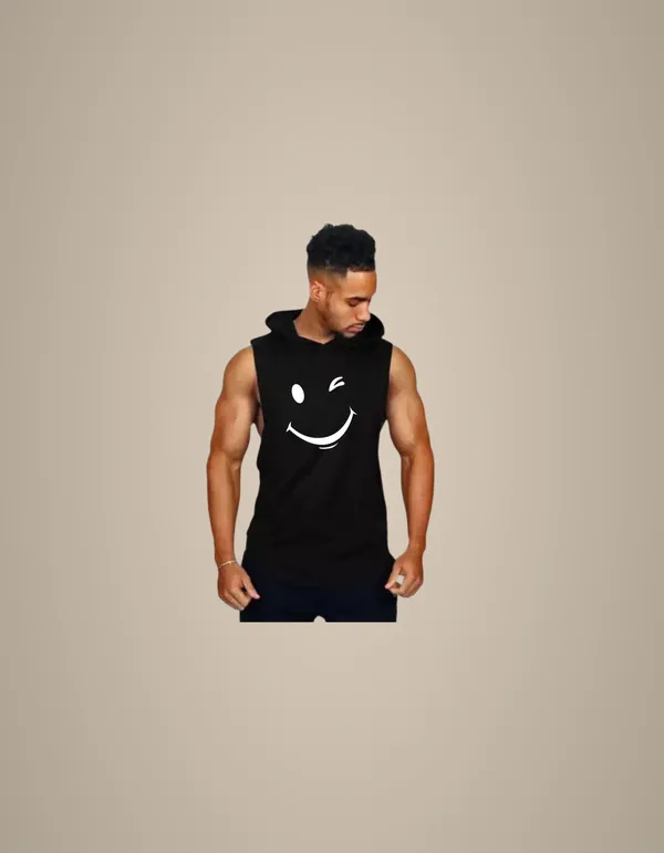 Black_Trendy_Hood_Sports/Gym_T-Shirt_For_Men