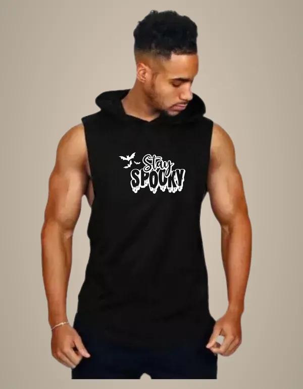 Black_Trendy_Hood_Sports/Gym_T-Shirt_For_Men