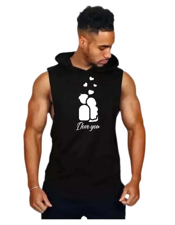 Black_Trendy_Hood_Sports/Gym_T-Shirt_For_Men