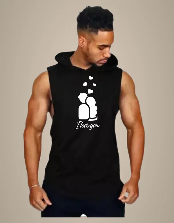 Black_Trendy_Hood_Sports/Gym_T-Shirt_For_Men