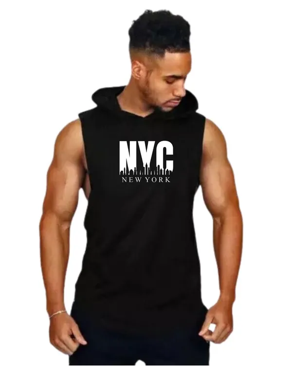 Black_Trendy_Hood_Sports/Gym_T-Shirt_For_Men
