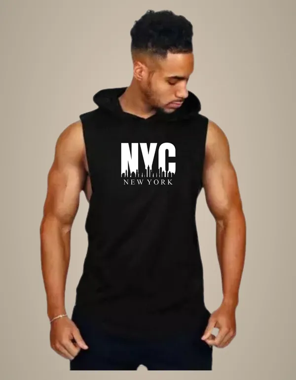 Black_Trendy_Hood_Sports/Gym_T-Shirt_For_Men