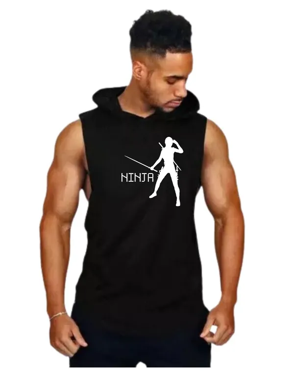 Black_Trendy_Hood_Sports/Gym_T-Shirt_For_Men