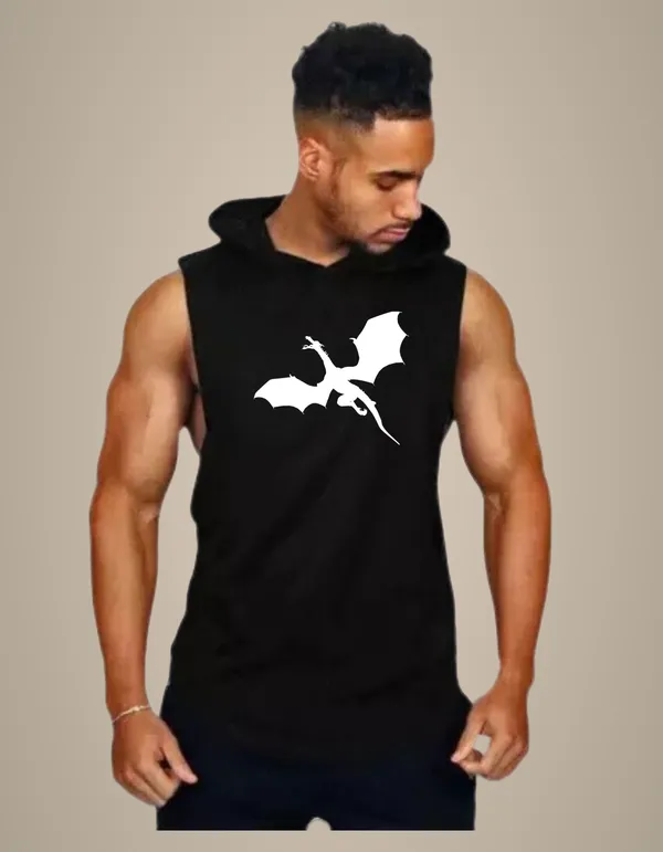Black_Trendy_Hood_Sports/Gym_T-Shirt_For_Men